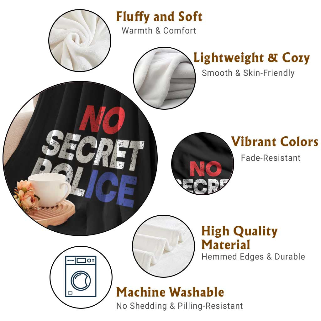 Subtle Abolish Ice Throw Blanket No Secret Police TS10 Print Your Wear