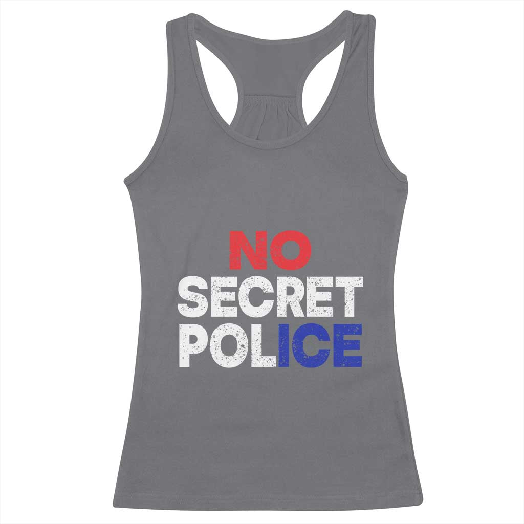 Subtle Abolish Ice Racerback Tank Top No Secret Police TS10 Charcoal Print Your Wear