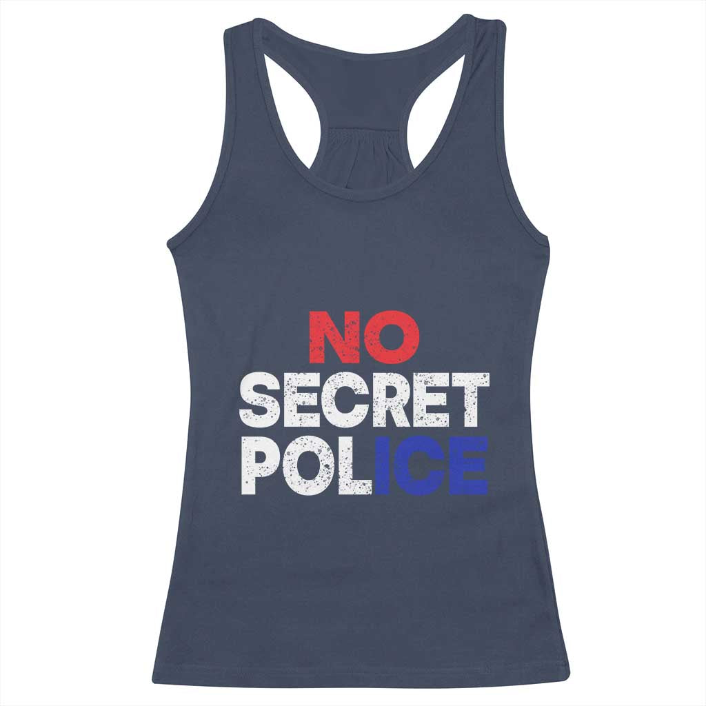 Subtle Abolish Ice Racerback Tank Top No Secret Police TS10 Navy Print Your Wear