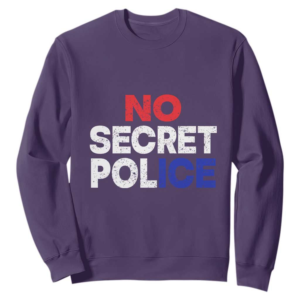 Subtle Abolish Ice Sweatshirt No Secret Police TS10 Purple Print Your Wear