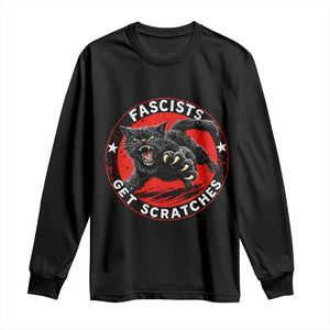 Vintage Black Cat Against Fascists Long Sleeve Shirt TS10 Black Print Your Wear
