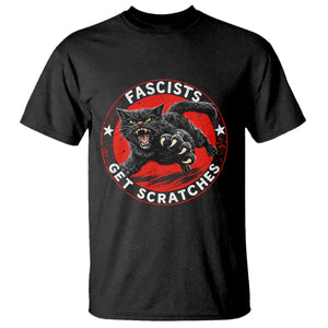 Vintage Black Cat Against Fascists T Shirt TS10 Black Print Your Wear