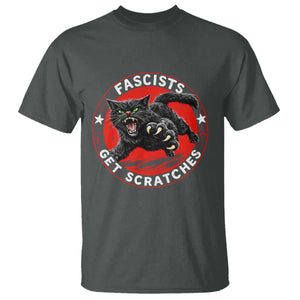 Vintage Black Cat Against Fascists T Shirt TS10 Dark Heather Print Your Wear