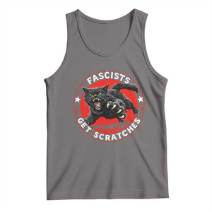 Vintage Black Cat Against Fascists Tank Top TS10 Deep Heather Print Your Wear
