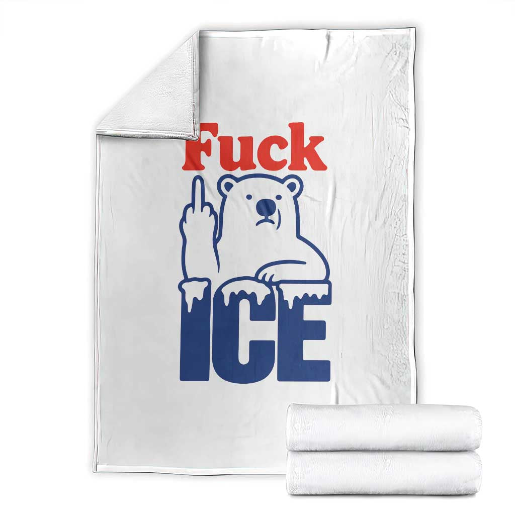 Fck Ice Throw Blanket Get The Fck Out Of Minneapolis Polar Bear TS10 White Print Your Wear