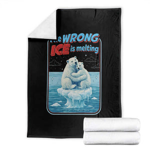 Fck Ice Throw Blanket The Wrong Ice Is Melting Polar Bear Social Justice TS10 Black Print Your Wear