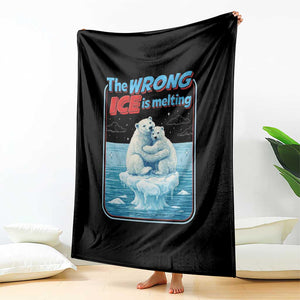 Fck Ice Throw Blanket The Wrong Ice Is Melting Polar Bear Social Justice TS10 Print Your Wear