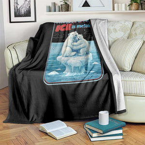 Fck Ice Throw Blanket The Wrong Ice Is Melting Polar Bear Social Justice TS10 Print Your Wear