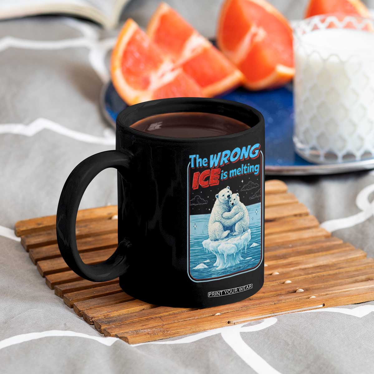 Fck Ice Coffee Mug The Wrong Ice Is Melting Polar Bear Social Justice TS10 Print Your Wear