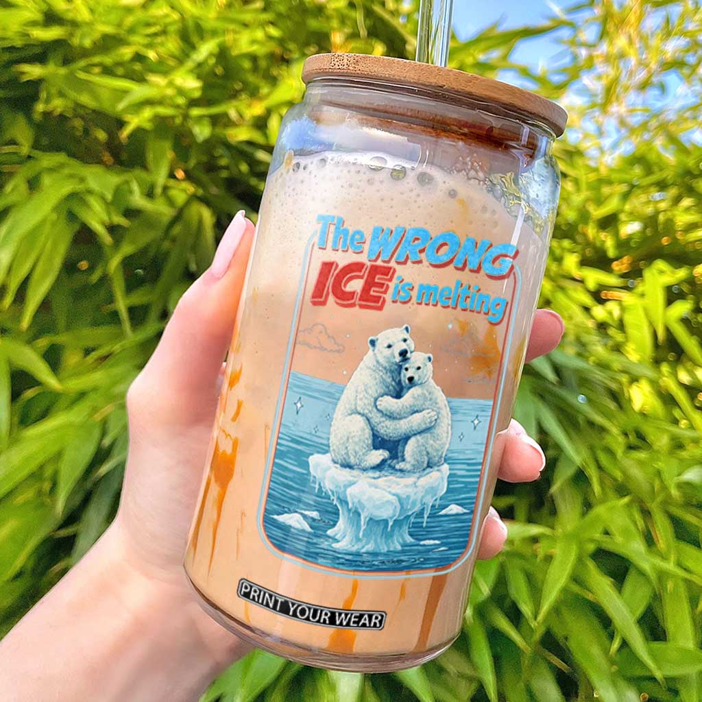 Fck Ice Glass Can The Wrong Ice Is Melting Polar Bear Social Justice TS10 Black Print Your Wear