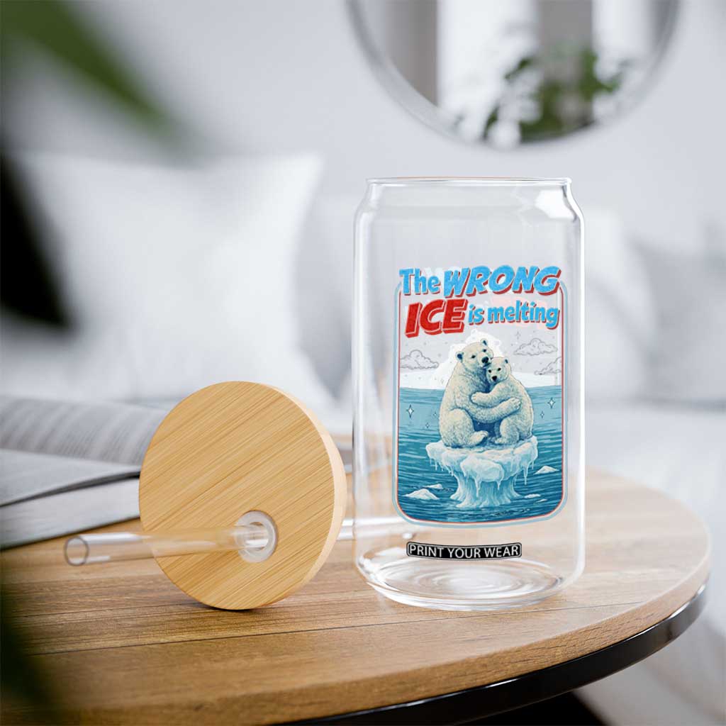 Fck Ice Glass Can The Wrong Ice Is Melting Polar Bear Social Justice TS10 Print Your Wear