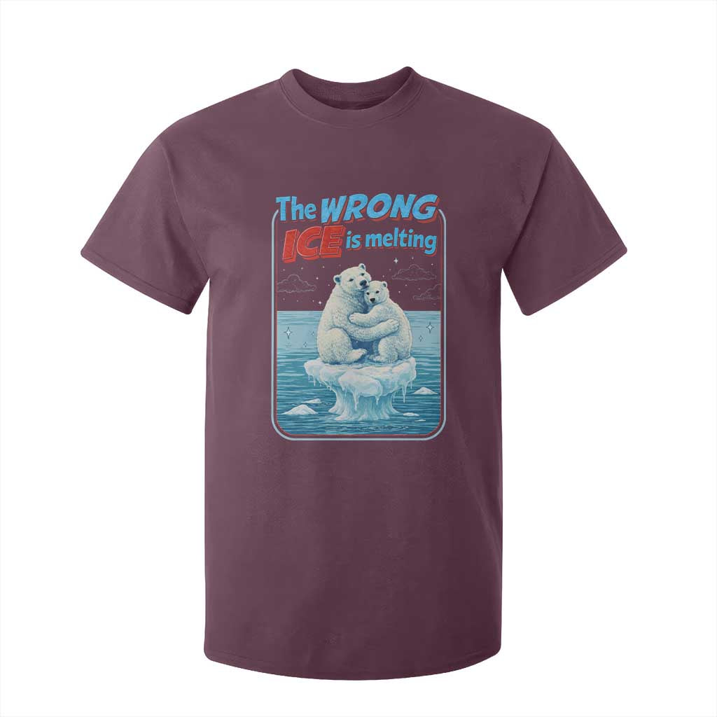 Fck Ice T Shirt For Kid The Wrong Ice Is Melting Polar Bear Social Justice TS10 Maroon Print Your Wear