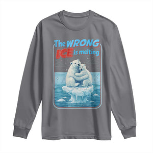 Fck Ice Long Sleeve Shirt The Wrong Ice Is Melting Polar Bear Social Justice TS10 Charcoal Print Your Wear