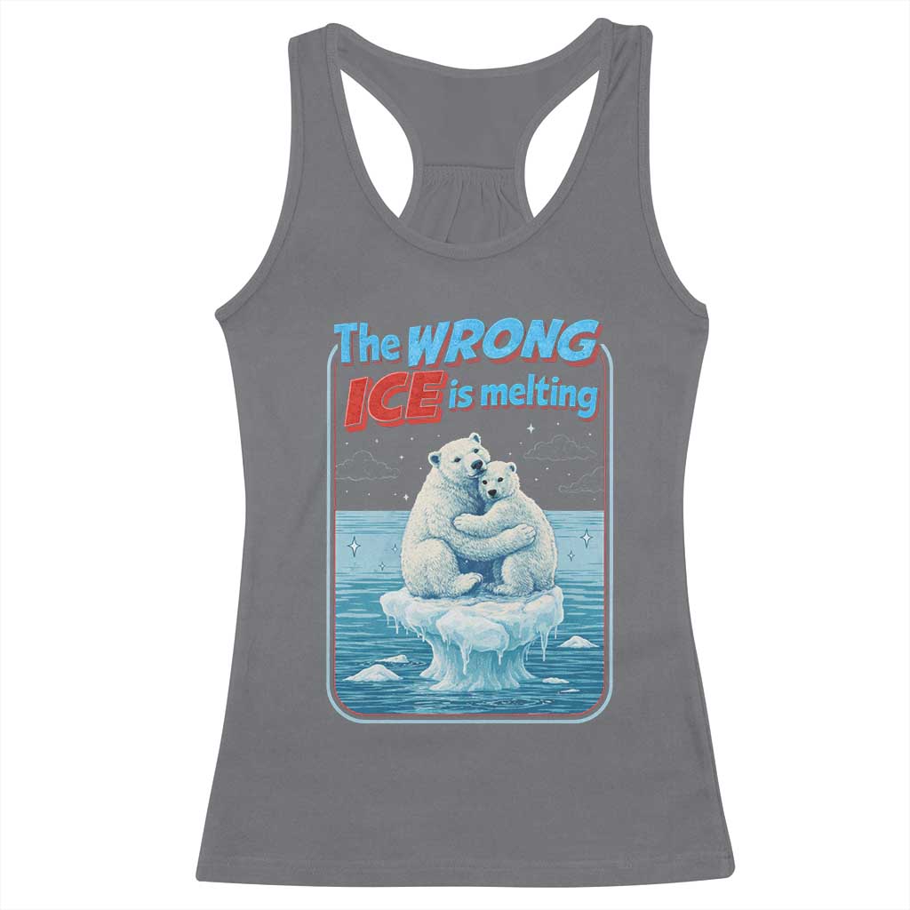 Fck Ice Racerback Tank Top The Wrong Ice Is Melting Polar Bear Social Justice TS10 Charcoal Print Your Wear