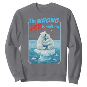 Fck Ice Sweatshirt The Wrong Ice Is Melting Polar Bear Social Justice TS10 Charcoal Print Your Wear