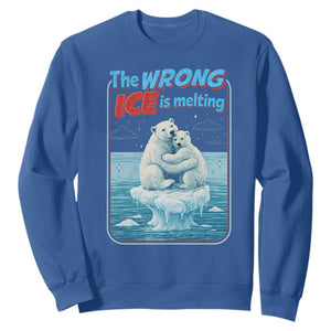 Fck Ice Sweatshirt The Wrong Ice Is Melting Polar Bear Social Justice TS10 Royal Blue Print Your Wear