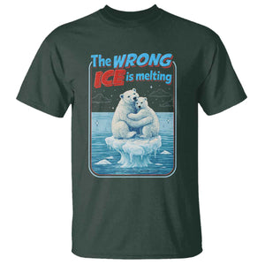 Fck Ice T Shirt The Wrong Ice Is Melting Polar Bear Social Justice TS10 Dark Forest Green Print Your Wear