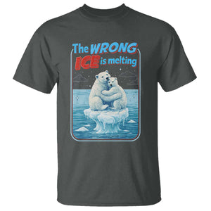 Fck Ice T Shirt The Wrong Ice Is Melting Polar Bear Social Justice TS10 Dark Heather Print Your Wear