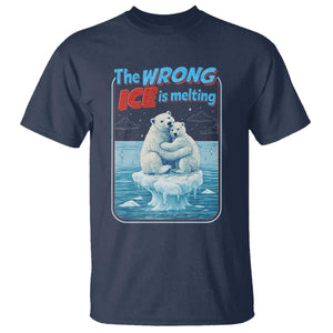 Fck Ice T Shirt The Wrong Ice Is Melting Polar Bear Social Justice TS10 Navy Print Your Wear