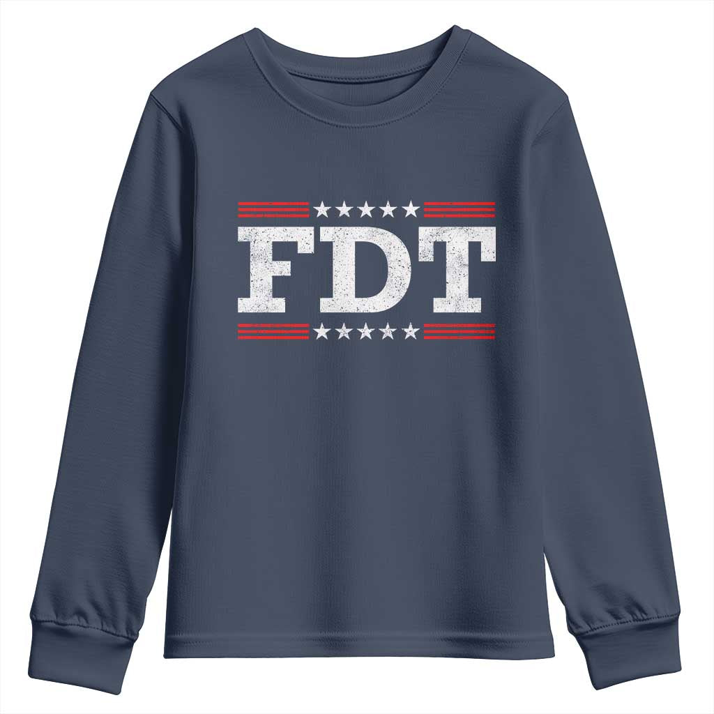 FDT Youth Sweatshirt Resistance Resist Tyranny Support TS10 Navy Print Your Wear