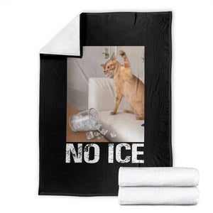 Funny Cat Meme No Ice Throw Blanket Subtle FDT Political Satire Satirical Humor TS10 Black Print Your Wear