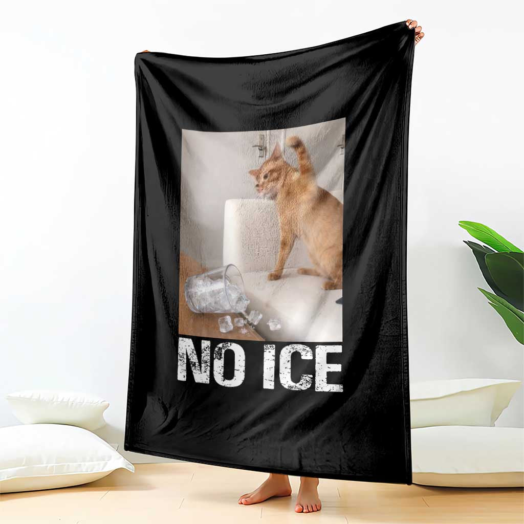 Funny Cat Meme No Ice Throw Blanket Subtle FDT Political Satire Satirical Humor TS10 Print Your Wear