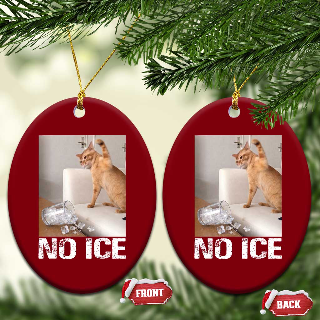 Funny Cat Meme No Ice Ceramic Ornament Subtle FDT Political Satire Satirical Humor TS10 Print Your Wear