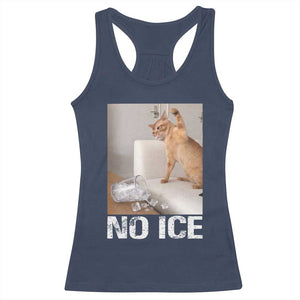 Funny Cat Meme No Ice Racerback Tank Top Subtle FDT Political Satire Satirical Humor TS10 Navy Print Your Wear