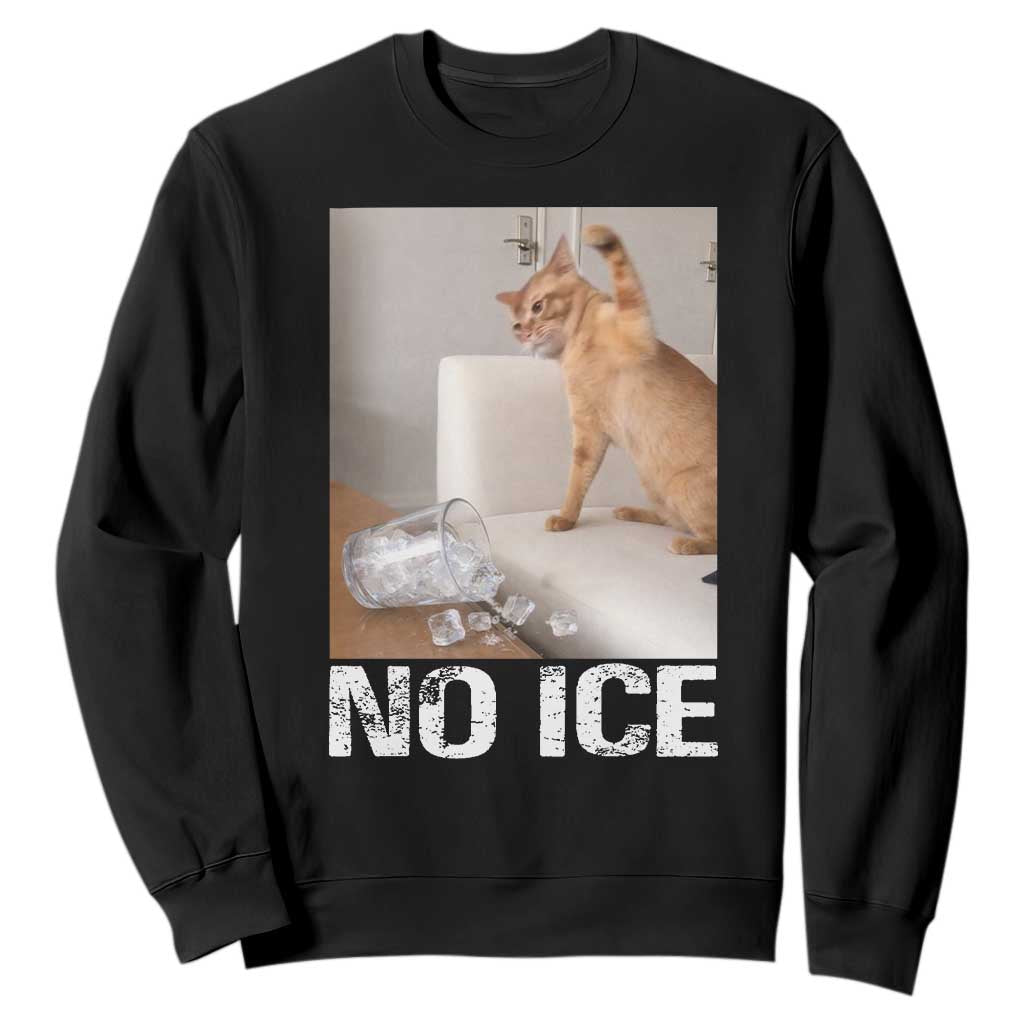 Funny Cat Meme No Ice Sweatshirt Subtle FDT Political Satire Satirical Humor TS10 Black Print Your Wear