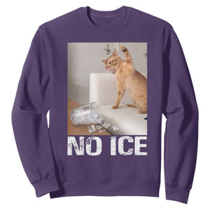Funny Cat Meme No Ice Sweatshirt Subtle FDT Political Satire Satirical Humor TS10 Purple Print Your Wear