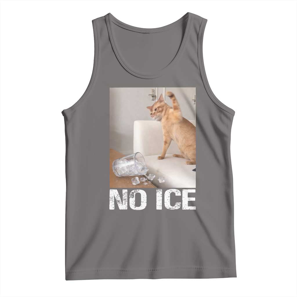 Funny Cat Meme No Ice Tank Top Subtle FDT Political Satire Satirical Humor TS10 Deep Heather Print Your Wear