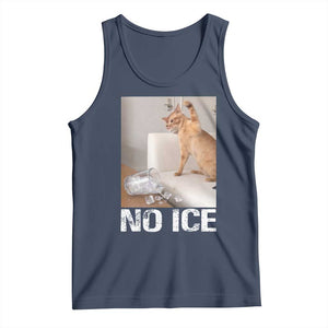 Funny Cat Meme No Ice Tank Top Subtle FDT Political Satire Satirical Humor TS10 Navy Print Your Wear