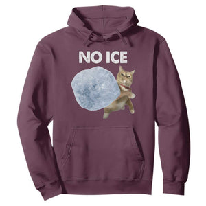 No Ice Hoodie Funny Cat Meme Subtle FDT Political Satire TS10 Maroon Print Your Wear