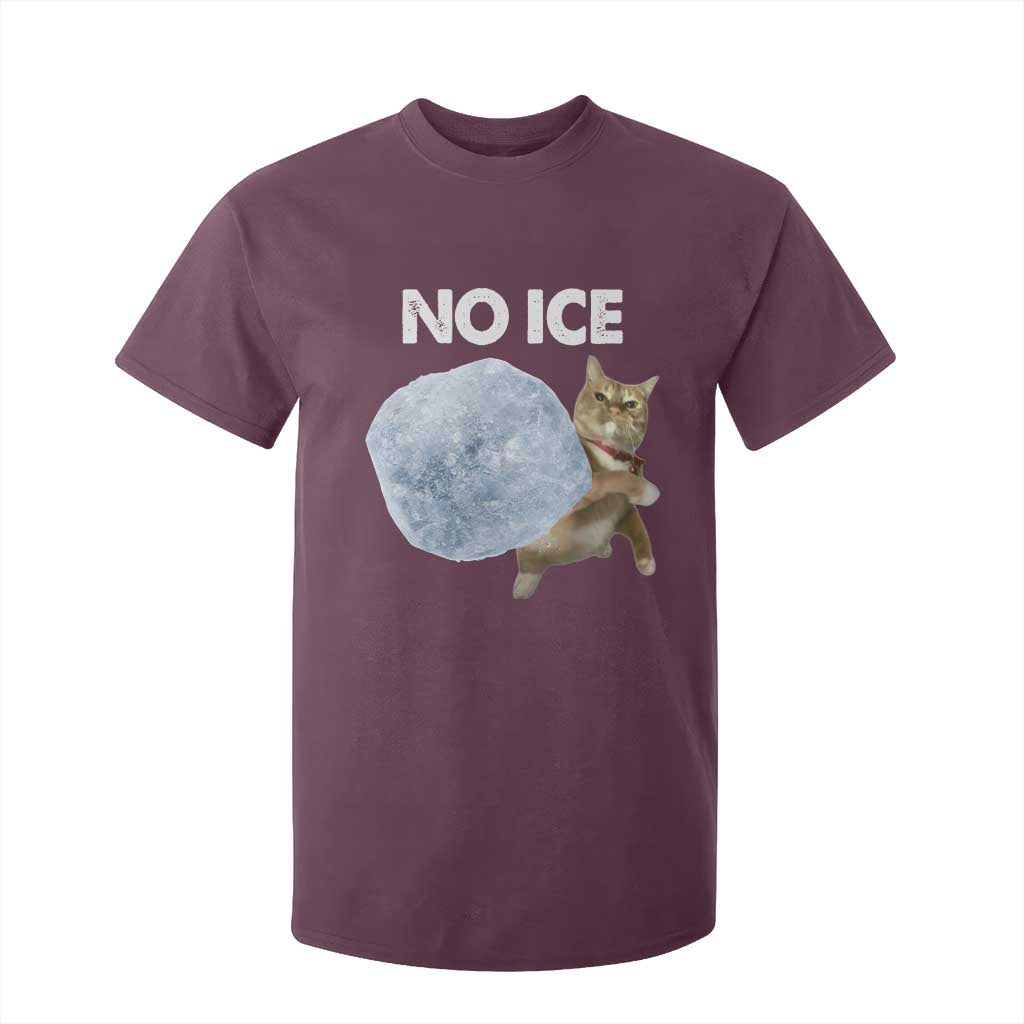 No Ice T Shirt For Kid Funny Cat Meme Subtle FDT Political Satire TS10 Maroon Print Your Wear