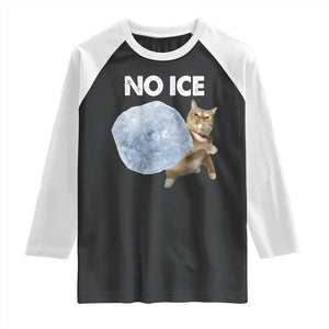 No Ice Raglan Shirt Funny Cat Meme Subtle FDT Political Satire TS10 Black White Print Your Wear
