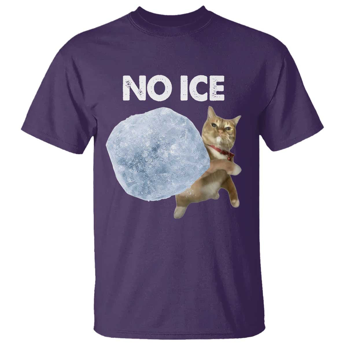 No Ice T Shirt Funny Cat Meme Subtle FDT Political Satire TS10 Purple Print Your Wear
