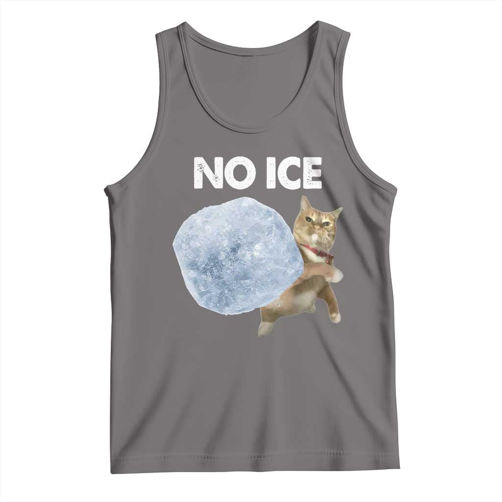 No Ice Tank Top Funny Cat Meme Subtle FDT Political Satire TS10 Deep Heather Print Your Wear