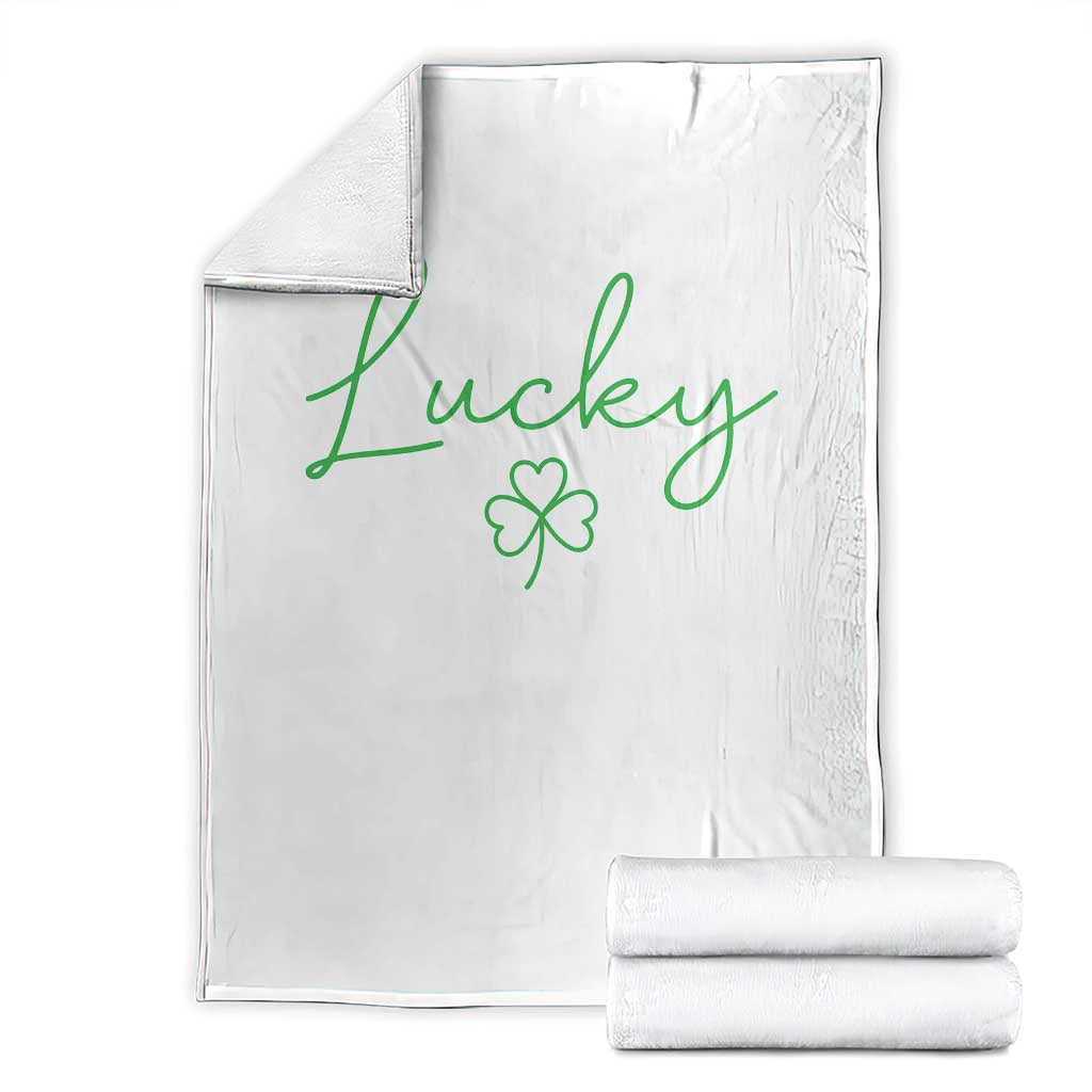 Lucky Irish Shamrock Throw Blanket St Patricks Day Letter Print Lightweight TS10 White Print Your Wear