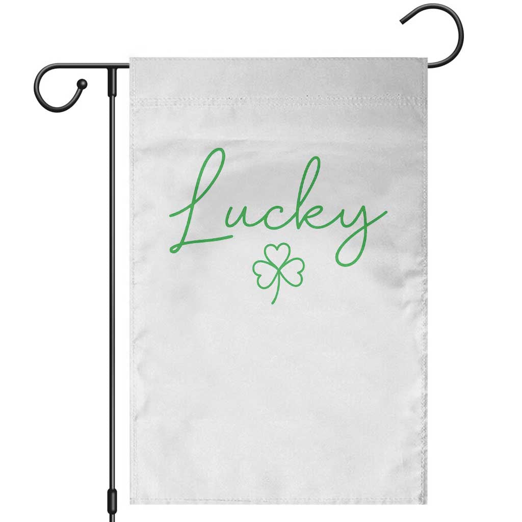 Lucky Irish Shamrock Garden Flag St Patricks Day Letter Print Lightweight TS10 White Print Your Wear
