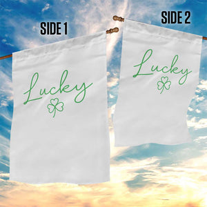 Lucky Irish Shamrock Garden Flag St Patricks Day Letter Print Lightweight TS10 Print Your Wear