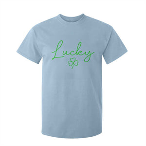 Lucky Irish Shamrock T Shirt For Kid St Patricks Day Letter Print Lightweight TS10 Light Blue Print Your Wear