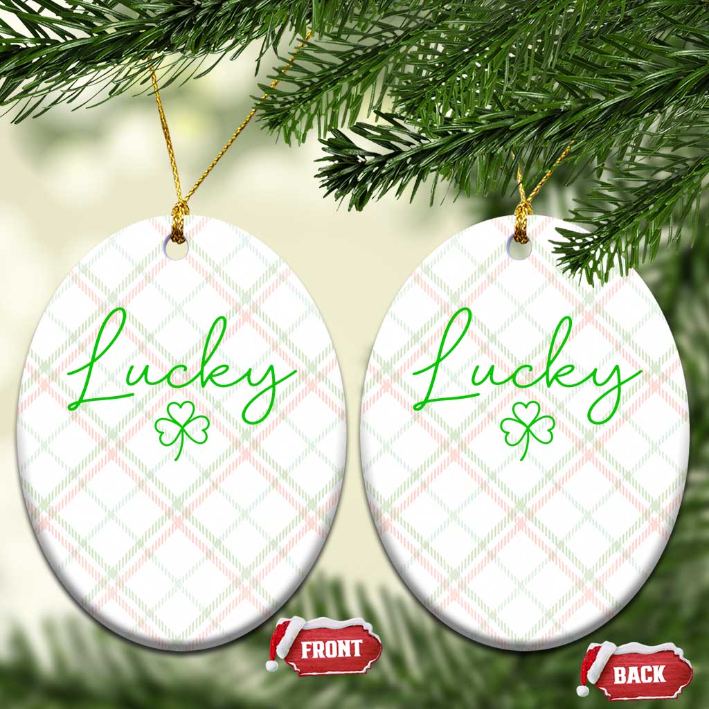 Lucky Irish Shamrock Ceramic Ornament St Patricks Day Letter Print Lightweight TS10 Print Your Wear