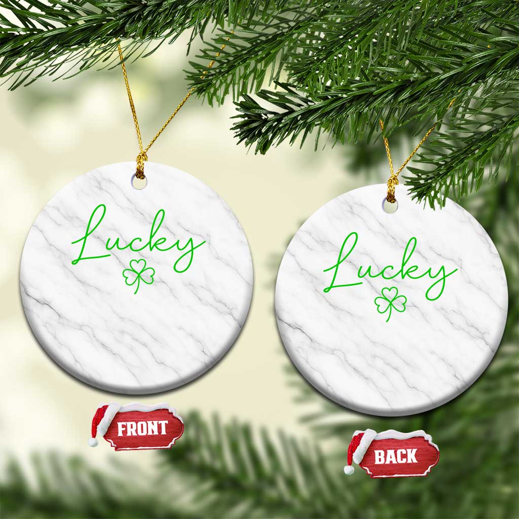 Lucky Irish Shamrock Ceramic Ornament St Patricks Day Letter Print Lightweight TS10 1pc White Marble Print Your Wear
