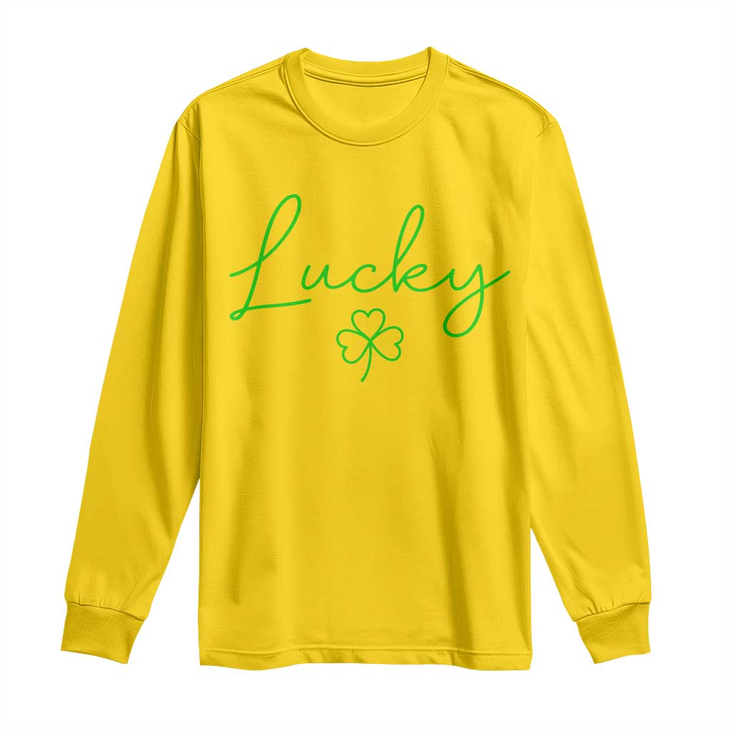 Lucky Irish Shamrock Long Sleeve Shirt St Patricks Day Letter Print Lightweight TS10 Daisy Print Your Wear