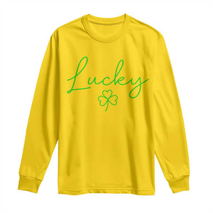 Lucky Irish Shamrock Long Sleeve Shirt St Patricks Day Letter Print Lightweight TS10 Daisy Print Your Wear