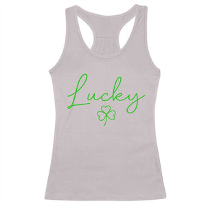 Lucky Irish Shamrock Racerback Tank Top St Patricks Day Letter Print Lightweight TS10 Ice Gray Print Your Wear