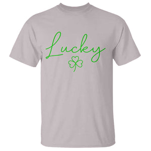 Lucky Irish Shamrock T Shirt St Patricks Day Letter Print Lightweight TS10 Ice Gray Print Your Wear
