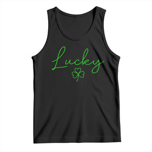 Lucky Irish Shamrock Tank Top St Patricks Day Letter Print Lightweight TS10 Black Print Your Wear