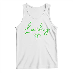 Lucky Irish Shamrock Tank Top St Patricks Day Letter Print Lightweight TS10 White Print Your Wear