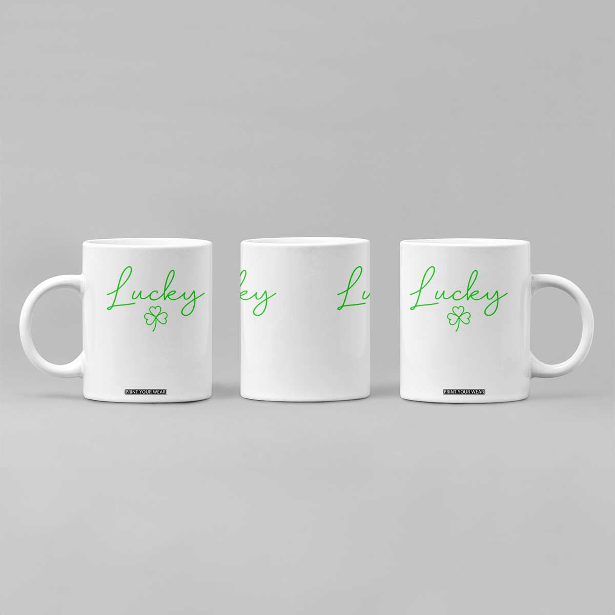 Lucky Irish Shamrock Coffee Mug St Patricks Day Letter Print Lightweight TS10 Print Your Wear